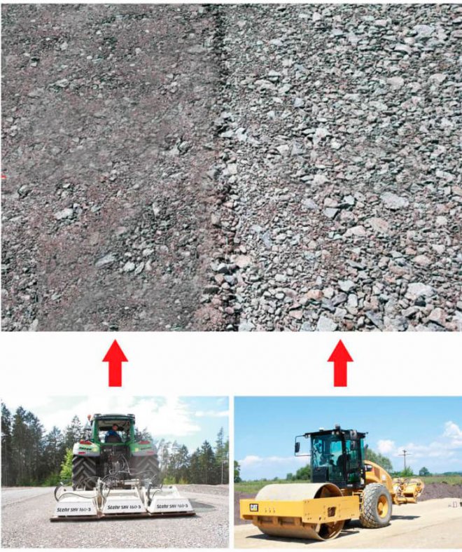 Трамбовочные навесные плиты Stehr уплотняют грунт при строительстве дорог